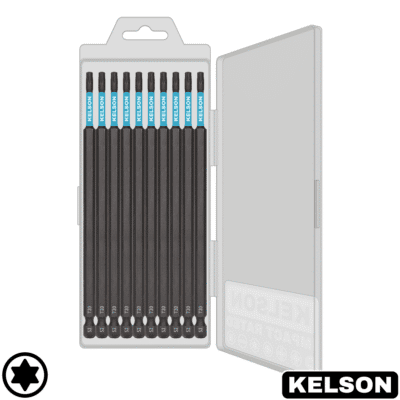 10pcs T20 Impact Screwdriver Bit Set In Storage Case 150mm Length