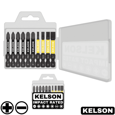 10pcs Phillips & Slot 50mm Impact Screwdriver Bit Set In Storage Case