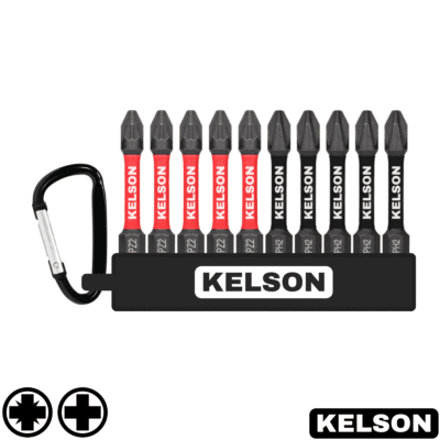 10pcs PZ2 & PH2 Impact Screwdriver Bit Set With Storage Clip 50mm Length