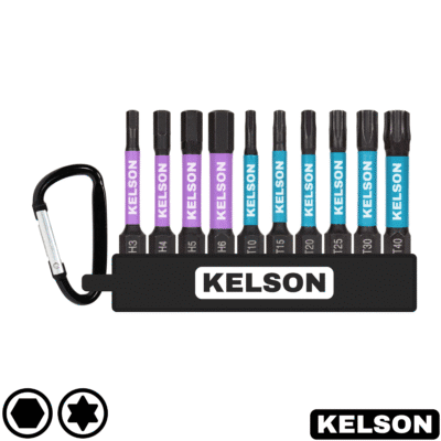 10pcs Hex & Star Drive Impact Screwdriver Bit Set With Storage Clip 50mm Length