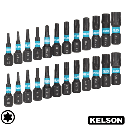 24 x Mixed TX Star Drive Impact Screwdriver Bits 25mm