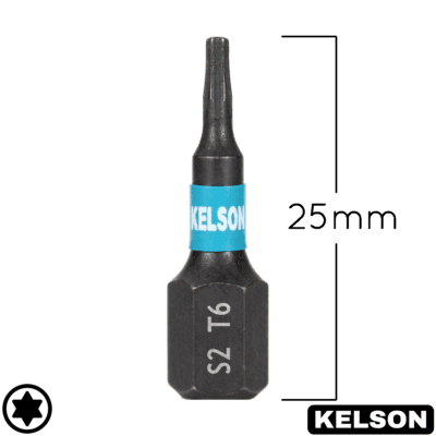 T6 Impact Screwdriver Bits 25mm