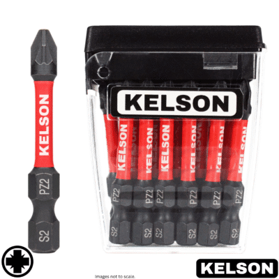 15pcs PZ2 50mm Impact Rated Screwdriver Bits In Storage Case