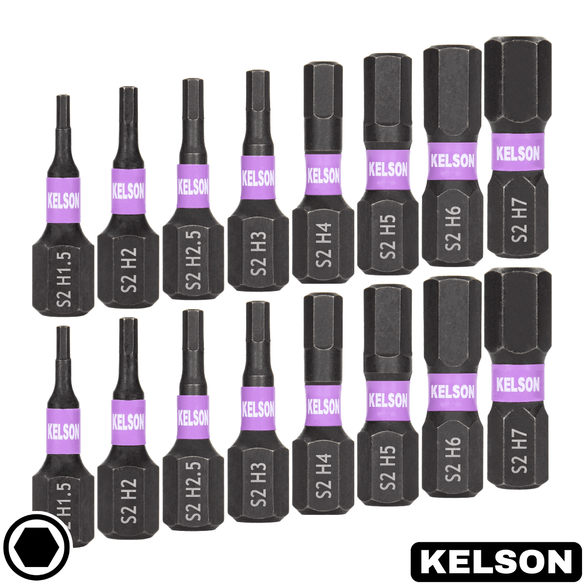 16 x Mixed Hex Drive Impact Screwdriver Bits 25mm