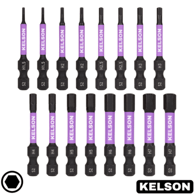 16 x Mixed Hex Drive Impact Screwdriver Bits 50mm