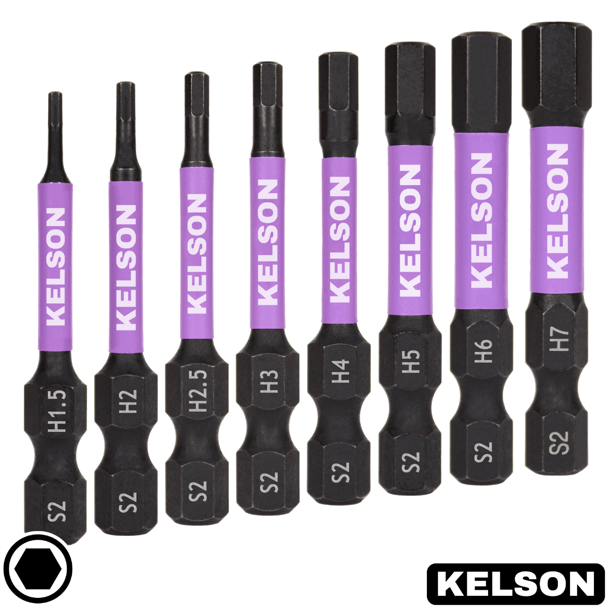 8 x Mixed Hex Drive Impact Screwdriver Bits 50mm