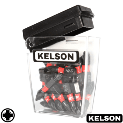 25pcs PZ1 25mm Impact Rated Screwdriver Bits In Storage Case