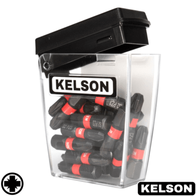 25pcs PZ3 25mm Impact Rated Screwdriver Bits In Storage Case